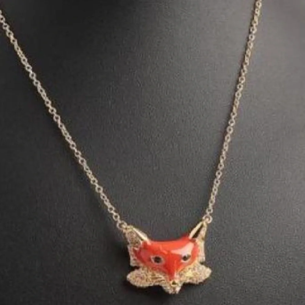Kate Spade Authentic Orange 12k Gold-plated Into The Woods' Foxy Necklace